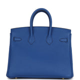 Pre-owned Hermes Birkin 25 Bleu France Togo Gold Hardware