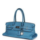 Pre-owned Hermes Shoulder Birkin 42 JPG Blue Jean Clemence Palladium Hardware