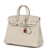 Hermes Birkin 25 Craie Togo Rose Gold Hardware