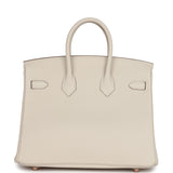 Hermes Birkin 25 Craie Togo Rose Gold Hardware