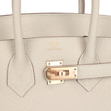 Hermes Birkin 25 Craie Togo Rose Gold Hardware