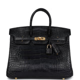 Hermes Birkin 25 Black Matte Alligator Gold Hardware Payment 1