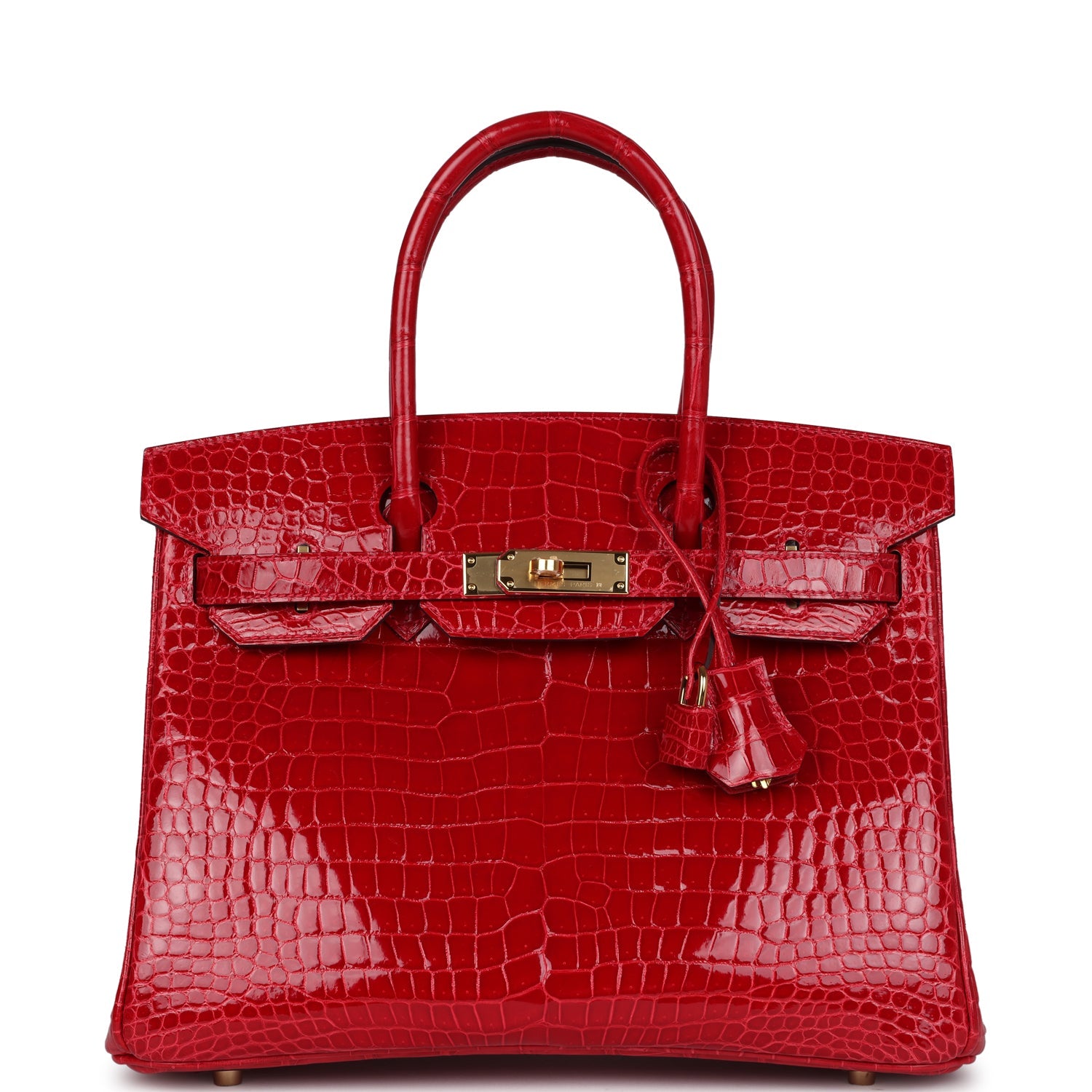 Hermes Birkin 30 Braise Shiny Porosus Crocodile Gold Hardware – Madison ...