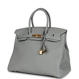 Hermes Birkin 35 Gris Mouette Togo Gold Hardware