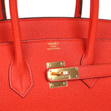 Pre-owned Hermes Birkin 35 Capucine Togo Gold Hardware