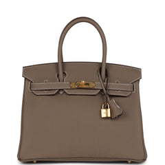 Hermes Birkin 30 Etoupe Togo Gold Hardware