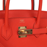 Hermes Birkin 30 Rouge Tomate Togo Gold Hardware