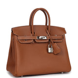 Pre-owned Hermes Birkin 25 Gold Togo Palladium Hardware