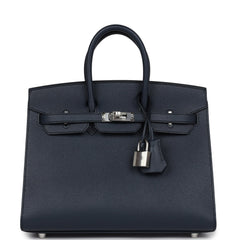 Hermes Birkin 25 Bleu Indigo Epsom Palladium Hardware