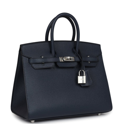 Hermes Birkin 25 Bleu Indigo Epsom Palladium Hardware