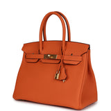 Hermes Birkin 30 Orange Togo Gold Hardware