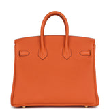 Pre-owned Hermes Birkin 25 Orange Togo Gold Hardware