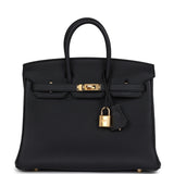 Hermes Birkin 25 Black Togo Gold Hardware