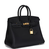 Hermes Birkin 25 Black Togo Gold Hardware