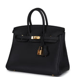 Hermes Birkin 25 Black Togo Gold Hardware