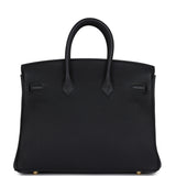 Hermes Birkin 25 Black Togo Gold Hardware