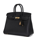 Hermes Birkin 25 Black Togo Gold Hardware