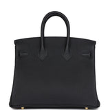 Hermes Birkin 25 Black Togo Gold Hardware