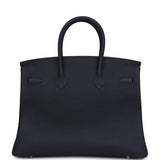 Hermes Birkin 35 Bleu Nuit Togo Gold Hardware