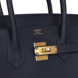 Hermes Birkin 35 Bleu Nuit Togo Gold Hardware