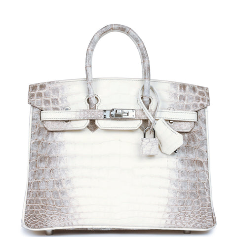 Hermes Birkin 25 Himalaya Niloticus Crocodile Palladium Hardware