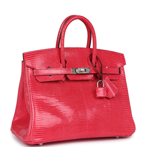 Hermes Birkin 25 Rose Extreme Varanus Niloticus Lizard Palladium Hardware