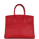 Pre-owned Hermes Birkin 30 Rouge Casaque Epsom Gold Hardware