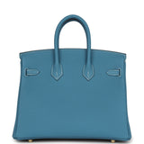 Hermes Birkin 25 Blue Jean Togo Gold Hardware