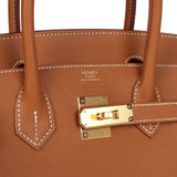 Hermes Birkin Sellier 30 Gold Epsom Gold Hardware