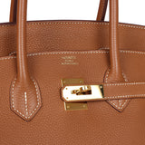 Pre-owned Hermes Birkin 35 Gold Togo Gold Hardware