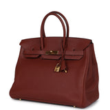 Pre-owned Hermes Birkin 35 Rouge H Togo Gold Hardware