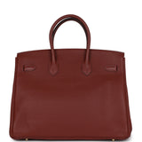 Pre-owned Hermes Birkin 35 Rouge H Togo Gold Hardware