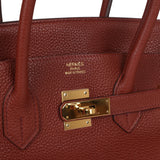 Pre-owned Hermes Birkin 35 Rouge H Togo Gold Hardware