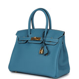 Hermes Birkin 30 Blue Jean Togo Gold Hardware