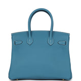 Hermes Birkin 30 Blue Jean Togo Gold Hardware