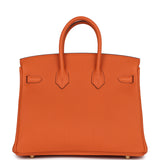 Hermes Birkin 25 Orange Togo Gold Hardware