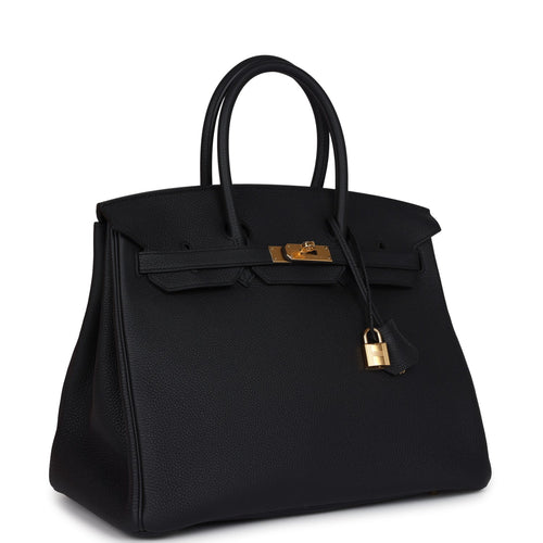 Hermes Birkin 35 Black Togo Gold Hardware