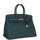 Hermes Birkin 35 Vert Rousseau Togo Gold Hardware