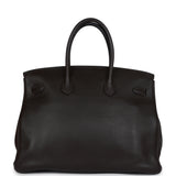 Pre-owned Hermes Birkin 35 Cafe Clemence Palladium Hardware