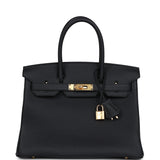 Hermes Birkin 30 Black Togo Gold Hardware