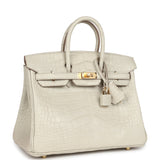 Hermes Birkin 25 Beton Matte Alligator Gold Hardware