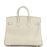 Hermes Birkin 25 Beton Matte Alligator Gold Hardware