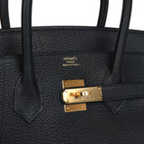 Pre-owned Hermes Birkin 35 Black Togo Gold Hardware