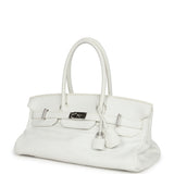 Pre-owned Hermes Shoulder Birkin 42 JPG White Clemence Palladium Hardware