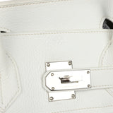 Pre-owned Hermes Shoulder Birkin 42 JPG White Clemence Palladium Hardware