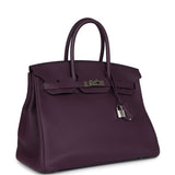 Pre-owned Hermes Birkin 35 Cassis Togo Palladium Hardware