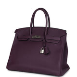 Pre-owned Hermes Birkin 35 Cassis Togo Palladium Hardware