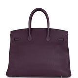 Pre-owned Hermes Birkin 35 Cassis Togo Palladium Hardware