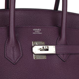 Pre-owned Hermes Birkin 35 Cassis Togo Palladium Hardware