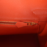 Pre-owned Hermes Birkin 30 Feu Togo Gold Hardware